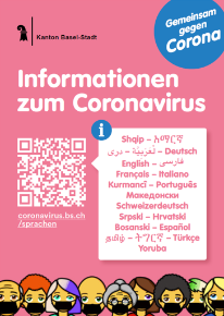 Bild mit Link für den Download des Informationsflyers in unterschiedlichen Sprachen im Format A6